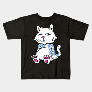 White Russian Kitty Kat Kids T-Shirt